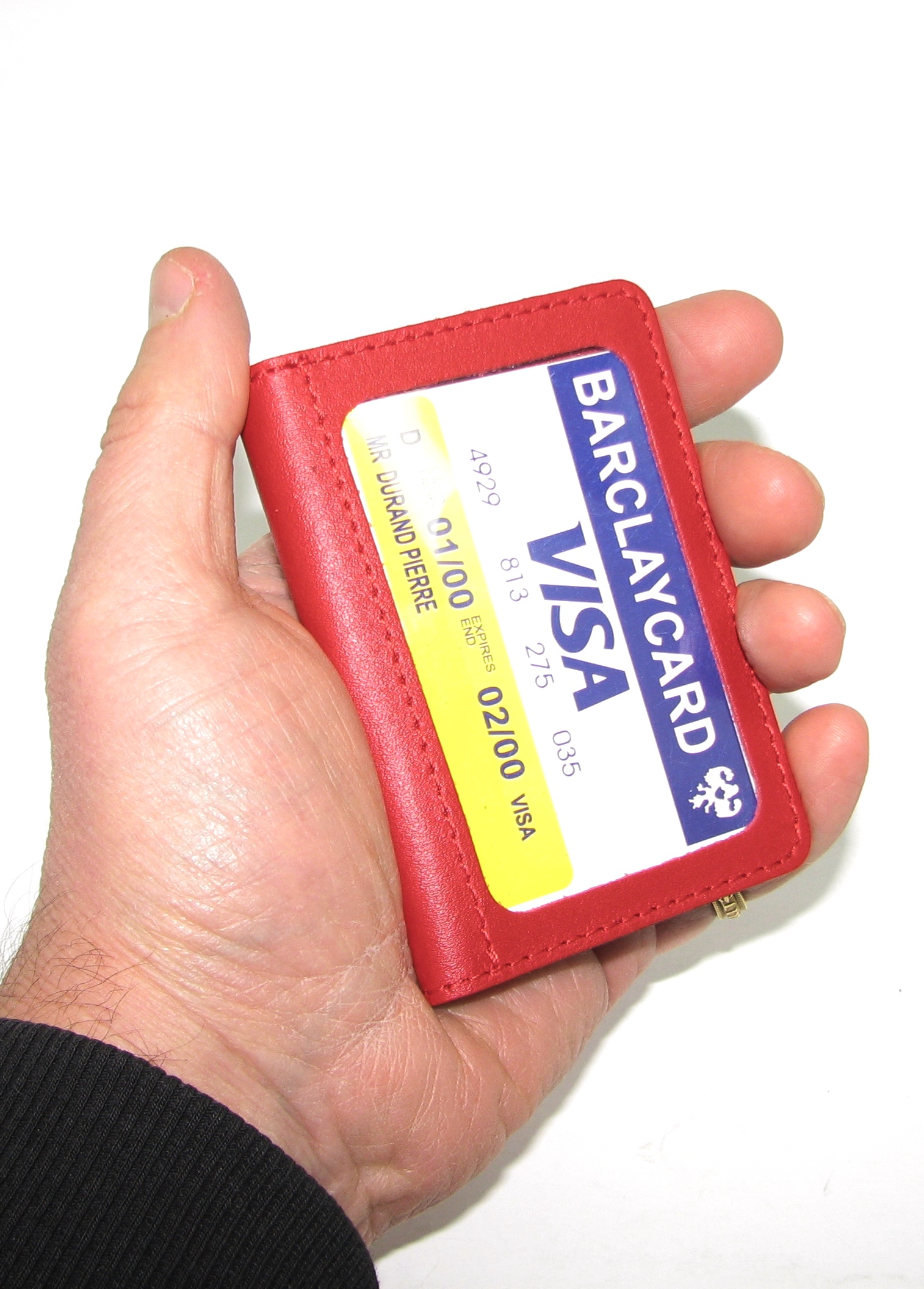 Шкіряна міні обкладинка для документів (ID-паспорт) DNK mini okno R червона Шкіряна міні обкладинка для документів (ID-паспорт) DNK mini okno R червона